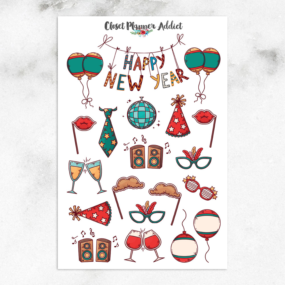 January New Year's Eve '24 JOURNAL sheet - planner stickers (S-132-10) –  Jump To It Designs