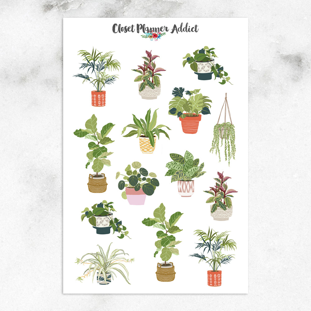 Plant Stickers, House Plant Sticker Sheet, Journal Stickers, Decorative  Stickers, Plant Stickers for Planning, Water Plants Reminder D107 