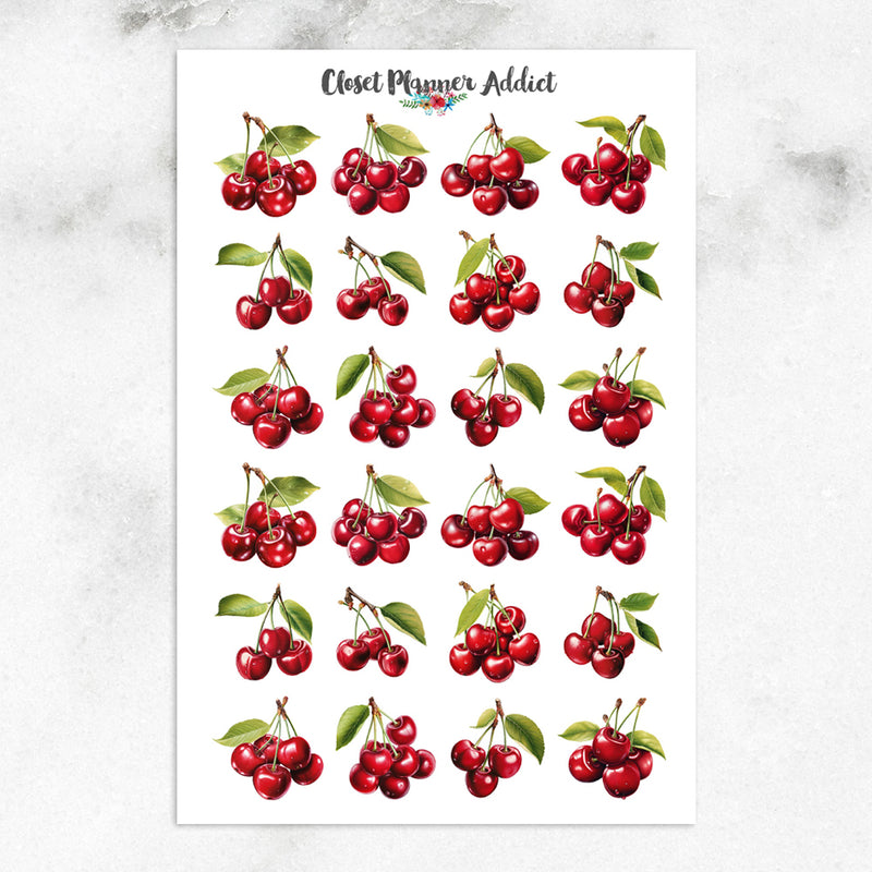 Red Cherries Planner Stickers by Closet Planner Addict (S-722)