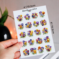 Watercolour Pansies Planner Stickers by Closet Planner Addict (S-725)