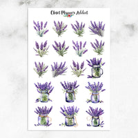 Lavender in Mason Jars Planner Stickers by Closet Planner Addict (S-726)