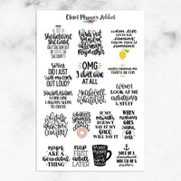 Sassy Quotes Planner Stickers | Sarcastic Quotes by Closet Planner Addict  (S-727)